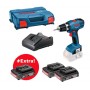 Trapano avvitatore bosch - gsr 18-2-li - 3 batterie da 2.0ah