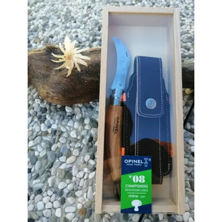 Coltello opinel funghi - n°8 - + fodero in box legno