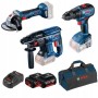 Bosch Professional Set 18V: GSR 18V-28 + GWS 18V-10 + GBH 18V-26 + 2x ProCORE18V + GAL 1880 PS