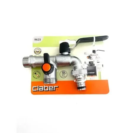 Doppelter Chromhahn – 1/2 Zoll – 3/4 Ausgänge – mit Umsteller