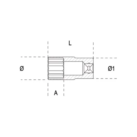 Steckschlüssel langen beta - 920al-21 - angriff von 1/2", 920AL21, BETA AN