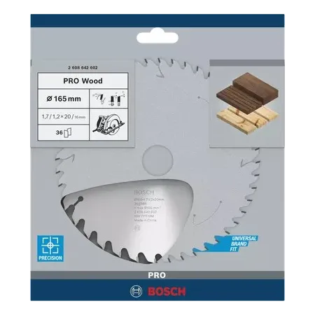 Lama circolare widia bosch - 165x20-d.36 - op. wood