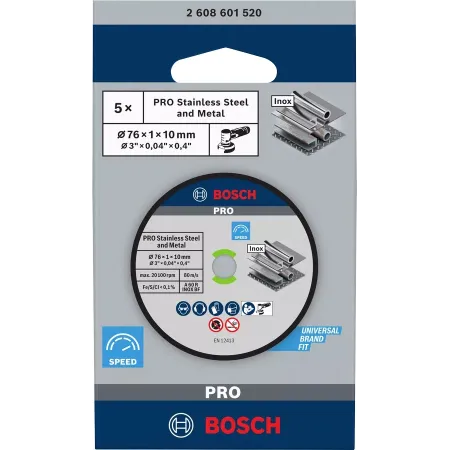 Edelstahl-Schneidwerkzeug Bosch – 2608601520 – Stk. 5 – mm. 76 x GWS