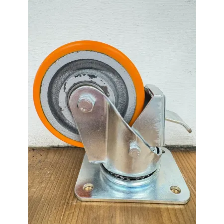 Polyurethanrad aus Gusseisen - D.100x25 - Schwenkbar ohne PC/Bremse