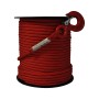 Rotes Textilseil mit Haken - 10 mm x 50 Meter - hohe Reißfestigkeit