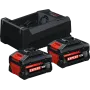 Bosch Expert Starterset 5,5 Ah – 2 x 5,5-Ah-Akkus – mit Ladegerät