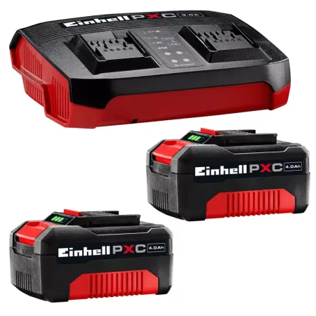 Einhell Start Pro Akku-Set – 2 x 4 Ah + Ladegerät – Pro-Linie mit Doppelladegerät