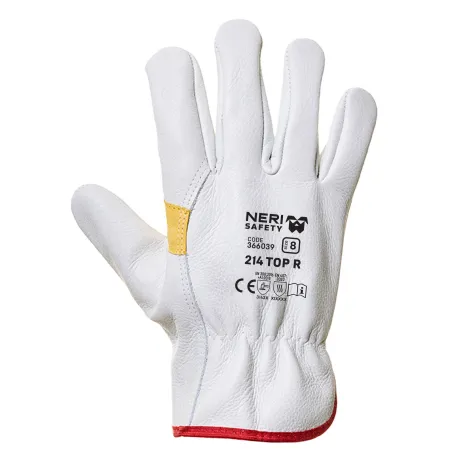 Weiße Blumenhandschuhe - 214-top - Größe 10