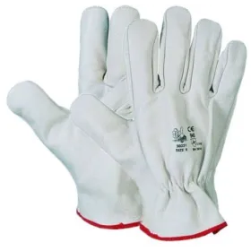 Weiße Blumenhandschuhe - Größe L/10 - mit Bordüre