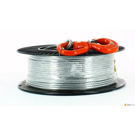 Stahlkabel für Winde - D.mm.5.0-ml80 - mit drehbarem Haken