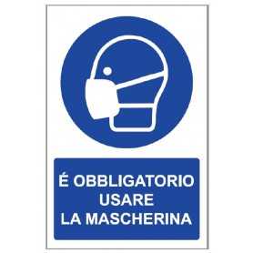 Segnaletica covid 19 - 33 x 50 - obbligo mascherina Segnaletica covid 19 - 33 x 50 - obbligo mascherina