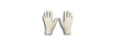 Latex- und desinfizierte Handschuhe